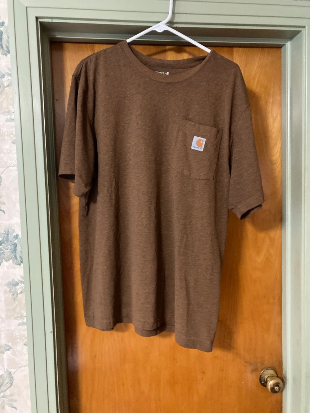 Carhartt Loose Fit Brown Marled Short Sleeve T Shirt Tee w/Pocket Large